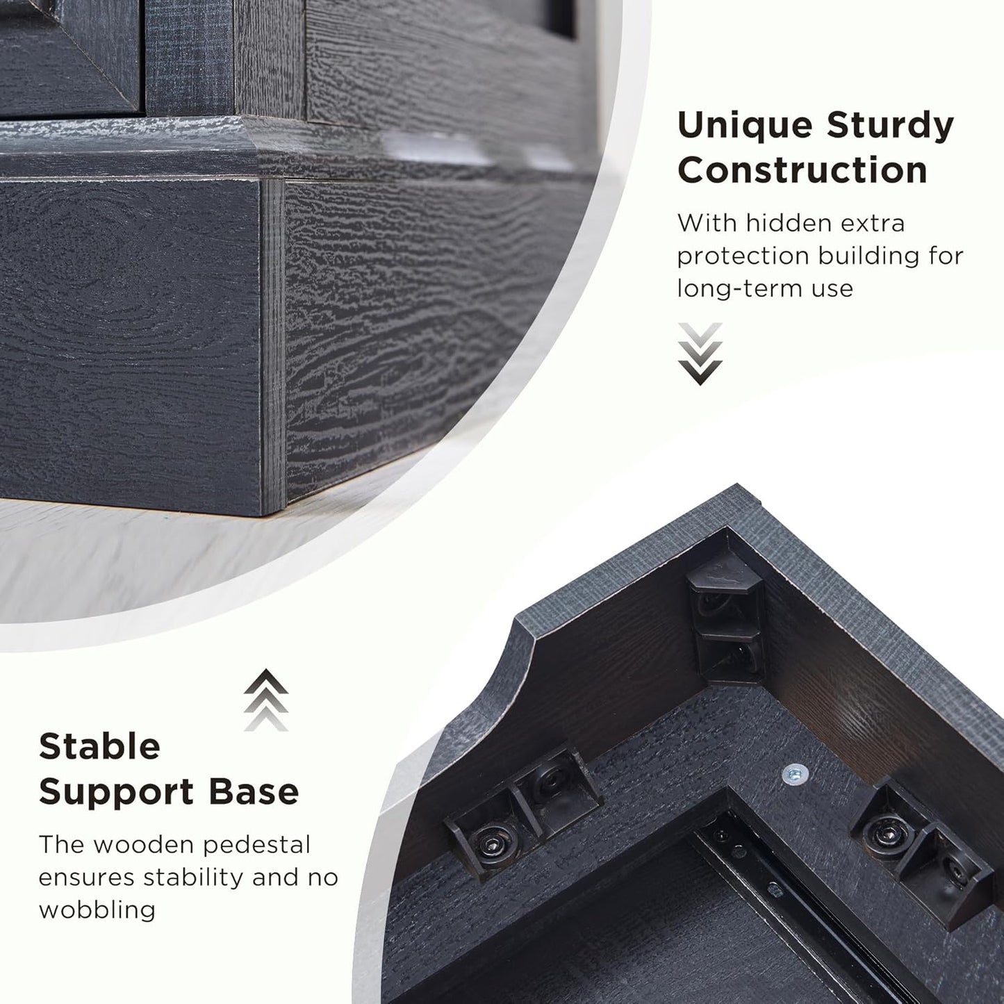 Farmhouse 5 Drawer Dresser for Bedroom, 36 Inch Tall Modern Chest of Drawers, Rustic Wood Storgae Organizer with Large Drawers & Bar Handles for Bedroom, Living Room, Hallway, Black