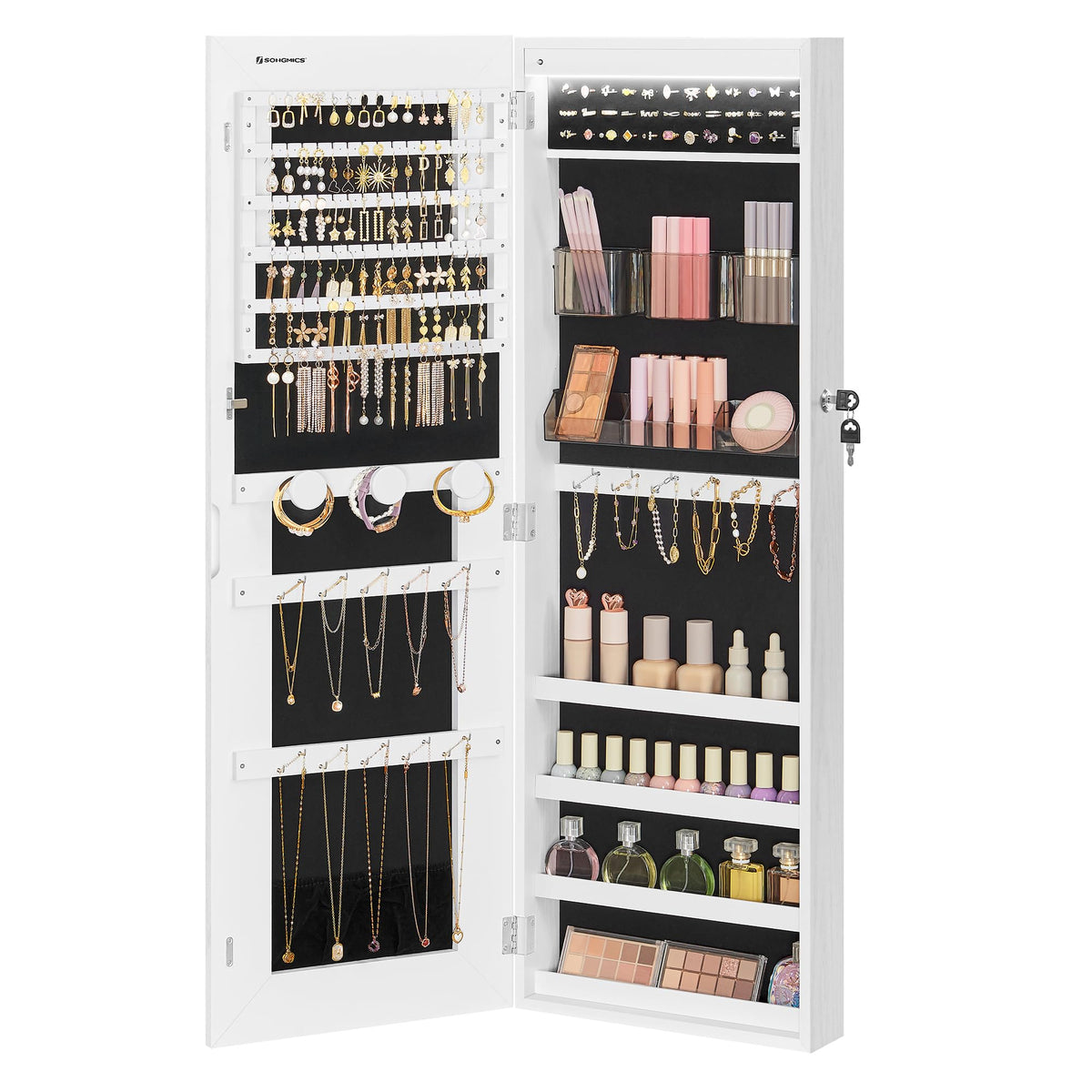 Mirror Jewelry Cabinet Armoire