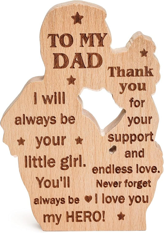To my dad from daughter wooden plaque, best dad ever gifts, father's day present ideas, Daddy Papa Pop Old Man wood sign decor, thank you gifts for men, meaningful family keepsake display home