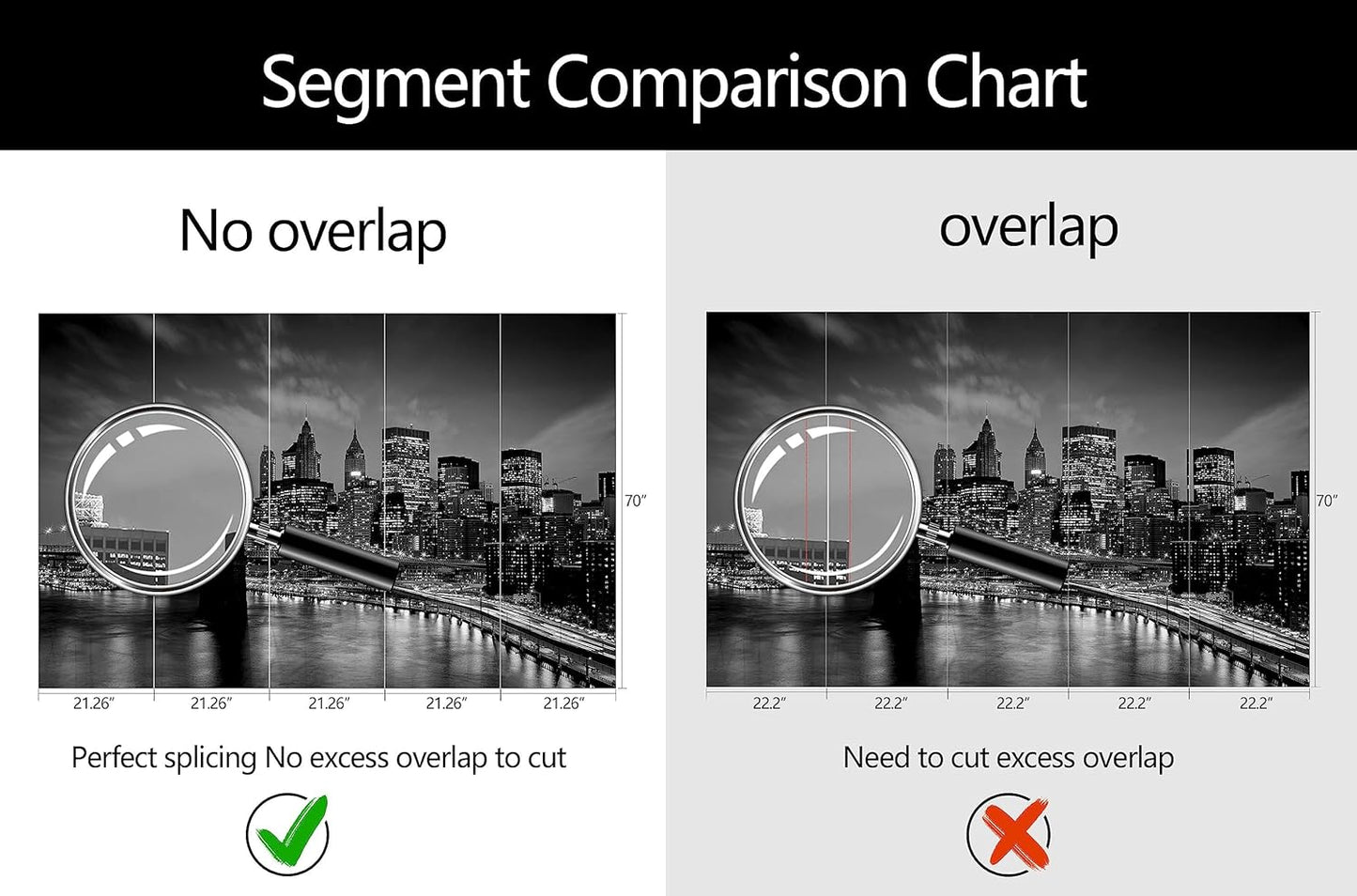 WFBHUA-Brooklyn Bridge Wall Mural Black New York City Landscape Photo Wallpaper for Living Room Bedroom(Not Peel and Stick)