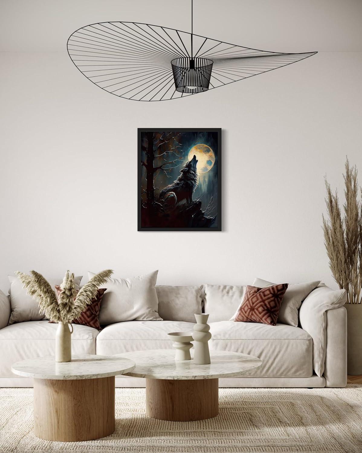 Wolf howling Poster Art Print, Halloween Scary Vintage Wall Art Academia Spooky Painting Decoration for Horror Prints, Gothic Posters Bedroom Decor 89 (Wolf howling, 11 x 14 inches, Unframed)