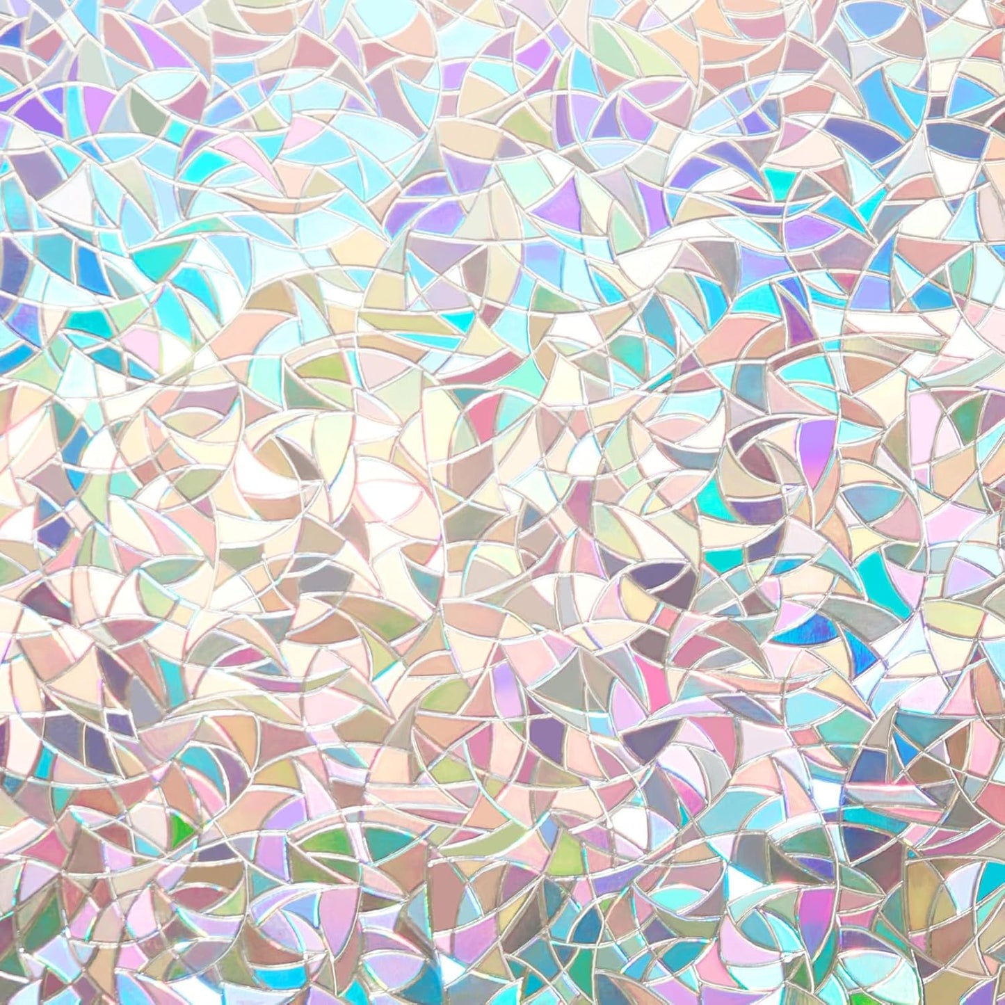 Rainbow Window Privacy Film 3D Decorative Stained Glass Window Film Anti UV Non-Adhesive Reusable 23.6" x 157.4" for Home Room Car Glass Cling