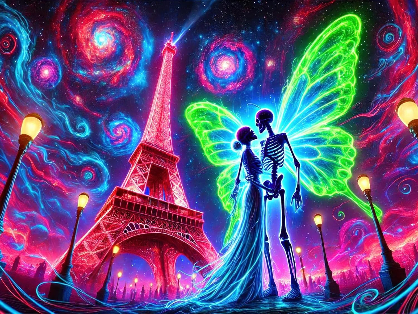 BlissYard Blacklight Skull Tapestry UV Reactive Tapestry 78x59 Inch Black Light Butterfly Galaxy Planet Glowing Large Neon Wall Hanging for Living Room Bedroom Decor Teens