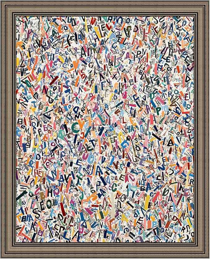 Vintage Framed Colorful Abstract Wall Art Banksy Painting Artwork Graffiti Canvas Print Poster Pictures for Bedroom Living Room Bahtroom Home Office Decor