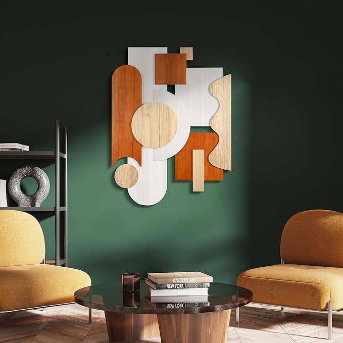 Empire Art Direct Cinnamon Dreamscape I & II Hand Made & Hand Finished Dimensional Solid Wood Abstracts