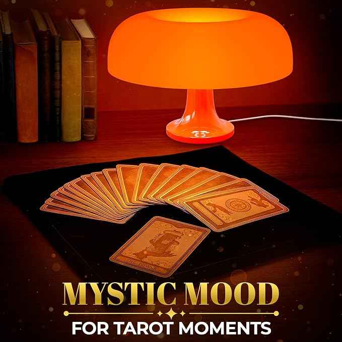 Orange Mushroom Lamp for Bedroom – Aesthetic Vintage Mushroom Lamps with 3 Lighting Colors & 10 Brightness – USB Powered Nightstand Retro Lamp for Reading Room, Office, Dorm | ABS + PVC Build