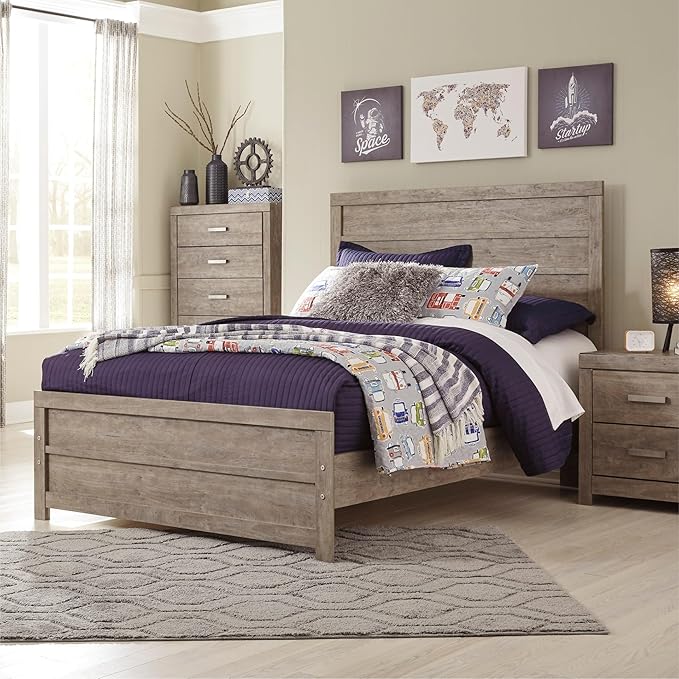 Signature Design by Ashley Culverbach Farmhouse Full Panel Bed, Foundation or Box Spring Needed, Gray