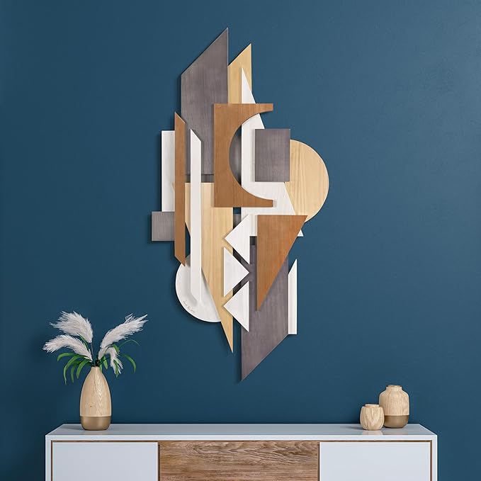 Empire Art Direct Moonlit Mist I & II Hand Made & Hand Finished Dimensional Solid Wood Abstracts