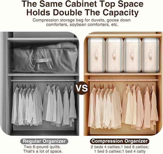 8 Pack Collapsible Divided Trapezoidal Cube Storage Bins And 4 Pack Compression Storage Bags