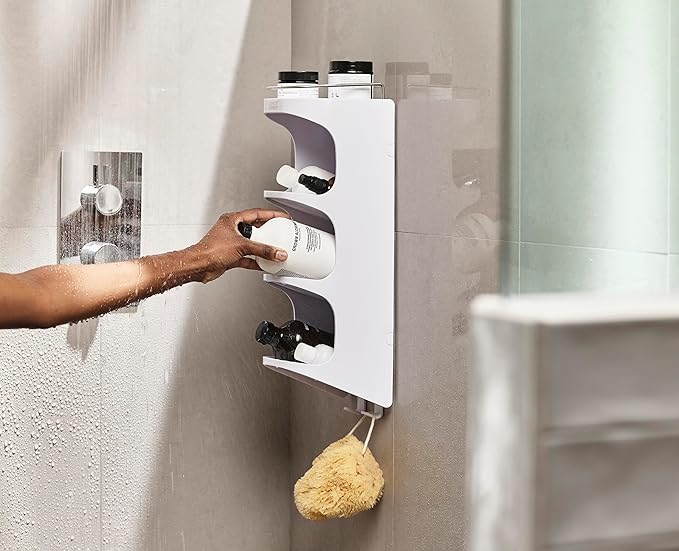 Joseph Joseph 70564 Capsule Shower Caddy 4-tier Compact Shower Shelf, White