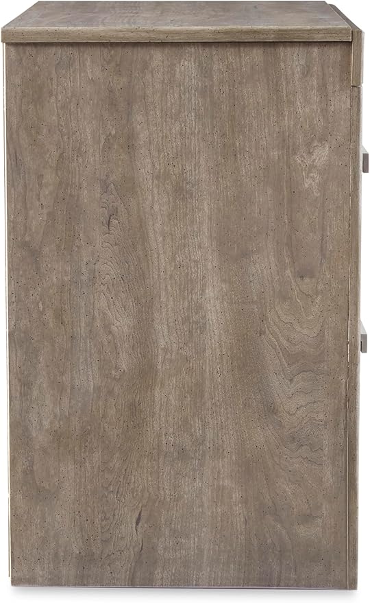 Signature Design by Ashley Culverbach Modern 2 Drawer Nightstand with 2 USB Charging Stations, 24.37" Tall, Weathered Gray