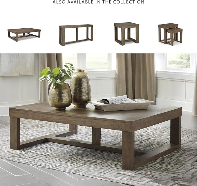 Signature Design by Ashley Cariton Contemporary Rectangular Cocktail Table, Brown