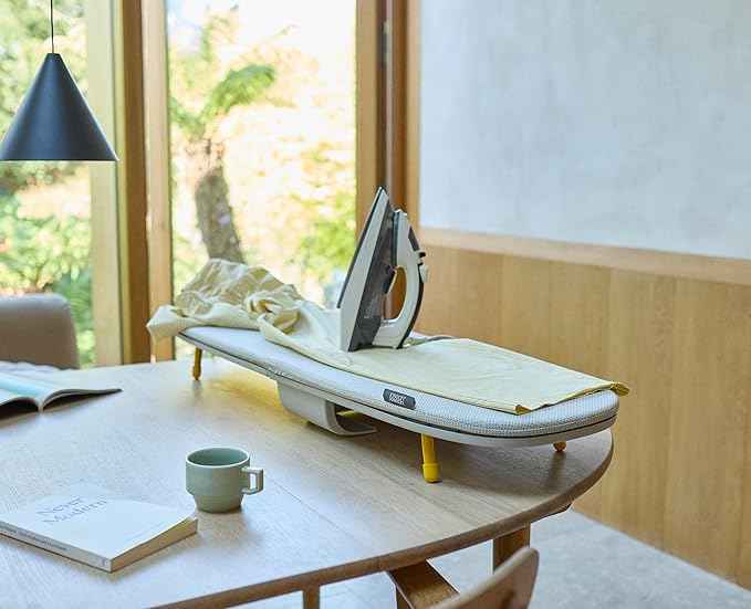 Joseph Joseph Pocket Max Portable Folding Tabletop Ironing Board, 43" Surface, Integrated Iron Storage Hook