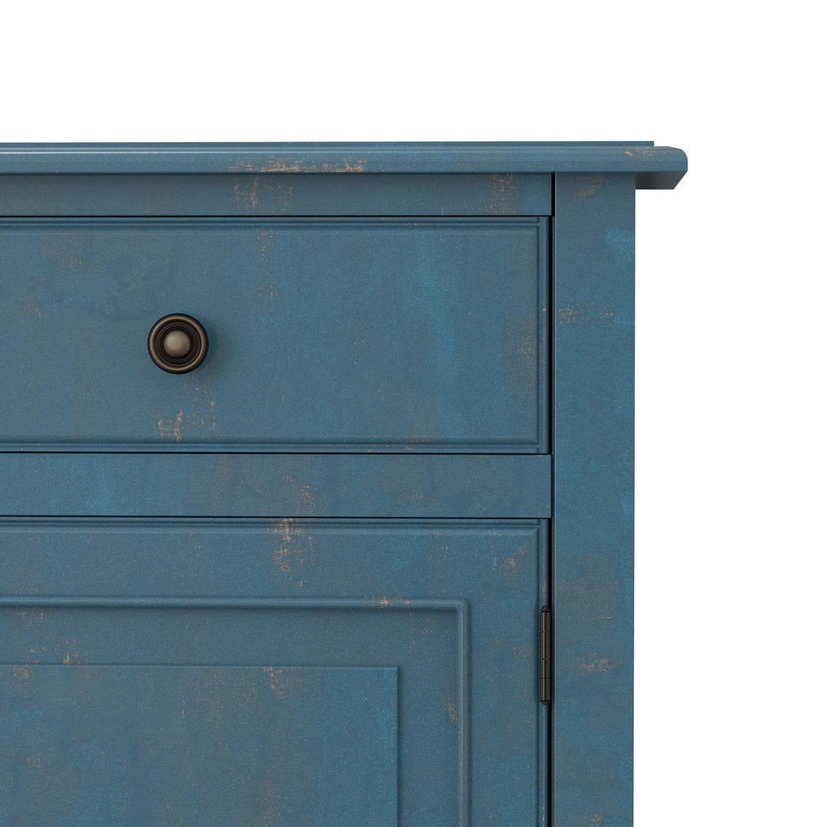 Connaught 40" Wide Solid Wood Cabinet in Distressed Coastal Blue