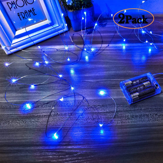 Led Fairy Lights Battery Operated, 1 Pack Mini Battery Powered Copper Wire Starry Fairy Lights for Bedroom, Christmas, Parties, Wedding, Centerpiece, Decoration (5m/16ft Blue)