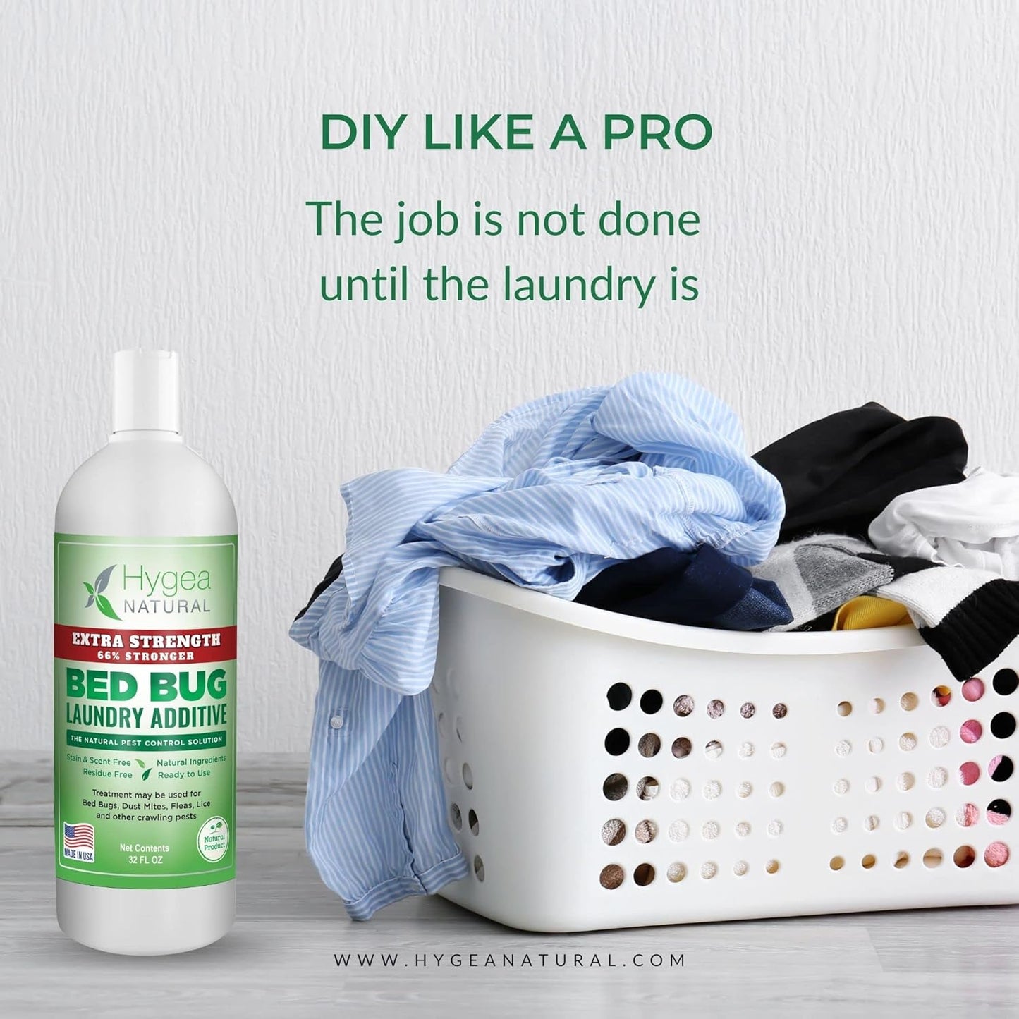 Lice & Bed Bug Extra Strength Laundry Additive - Environmentally Responsible, Odorless & Stain-Free Liquid Laundry Treatment - Safe for Children & Pets - Any Water Temperature (32 oz) - Décor Diaries