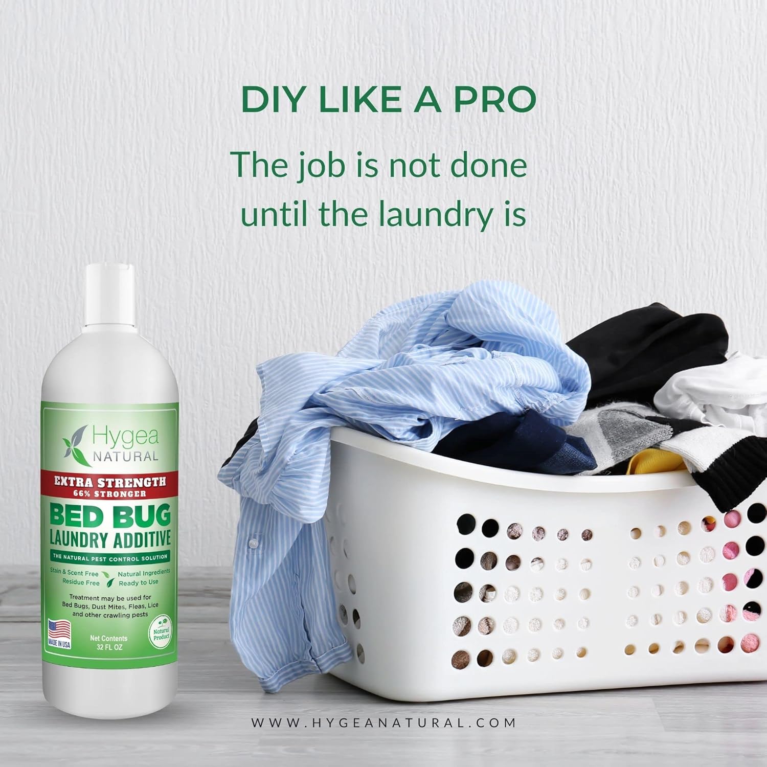 Lice & Bed Bug Extra Strength Laundry Additive - Environmentally Responsible, Odorless & Stain-Free Liquid Laundry Treatment - Safe for Children & Pets - Any Water Temperature (32 oz) - Décor Diaries