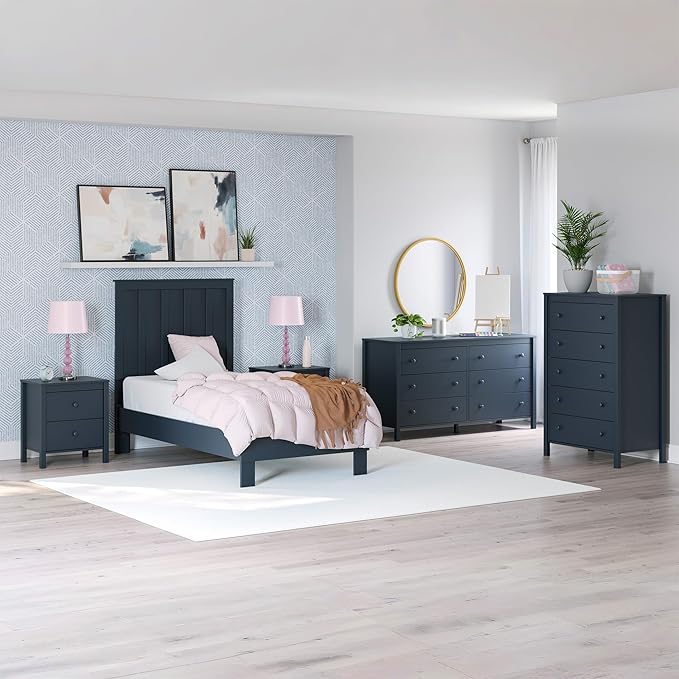 Signature Design by Ashley Simmenfort Casual Twin Platform Bed, Foundation or Box Spring Not Needed, Blue