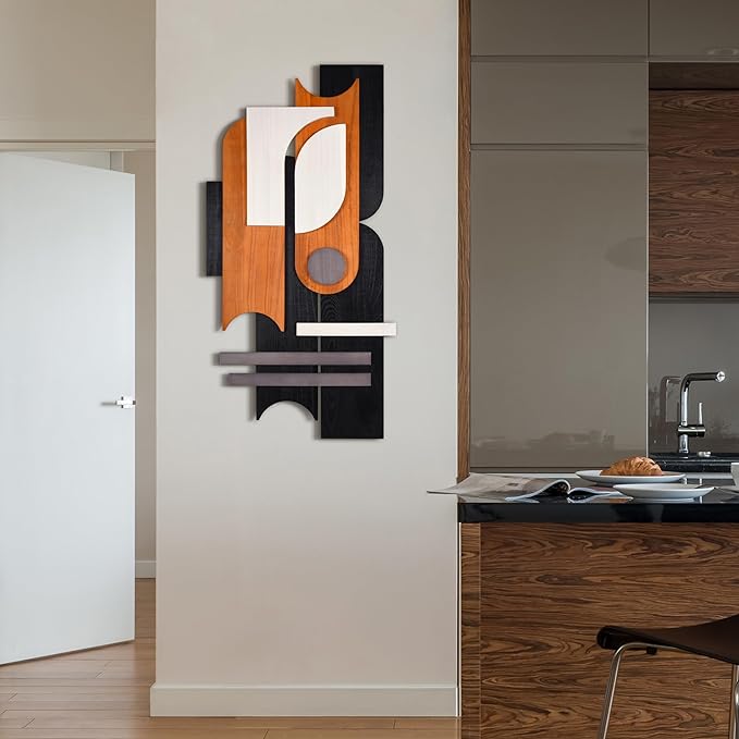 Empire Art Direct "Honeyed Dusk I" Hand Made & Hand Finished Dimensional Wood Abstracts, Ready to Hang, Living Room, Bedroom & Office, 48" x 24"x 1.42"