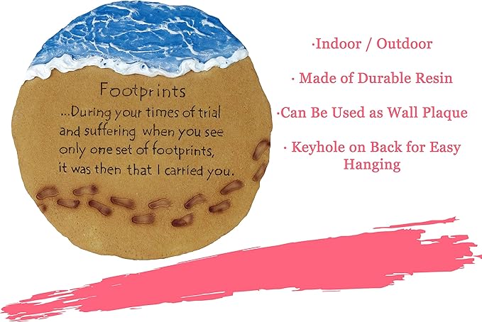 Spoontiques - Garden Décor - Footprints Stepping Stone - Decorative Stone for Garden