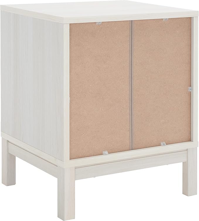 SAFAVIEH Home Collection – Galio Bleached White & Gold 2-Drawer Nightstand, Vintage-Inspired Bedside Table with Storage for Bedroom (NST9600C)