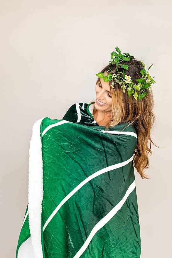 Green Philosophy Co. Giant Leaf Shaped Blanket (Philodendron Gloriosum) Large Modern Home Decorative Leaves Design Soft Warm & Cozy Throw for Living Room Couch Sofa Bed Perfect for Plant Lovers