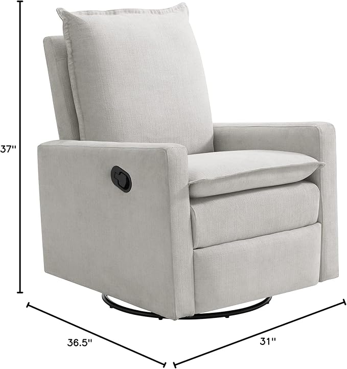 Oxford Baby Uptown Upholstered Swivel Glider & Recliner Nursery Chair, Sand