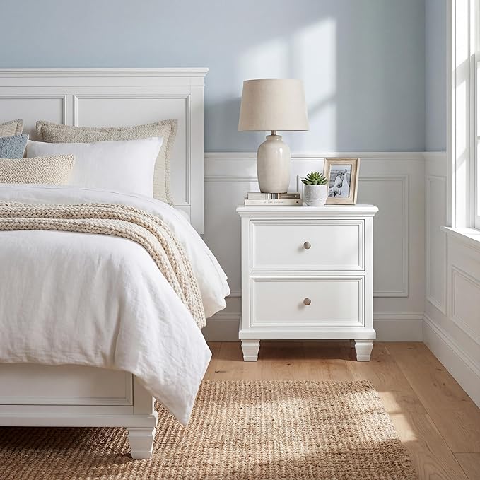 Signature Design by Ashley Fortman Traditional 2 Drawer Night Stand, White