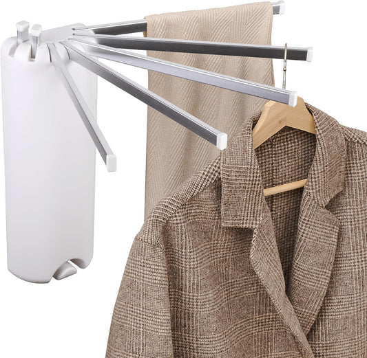 Wall Mounted Clothes Drying Rack - Foldable Tripod, Over The Door Rack for Laundry Bedroom, Household Aluminium
