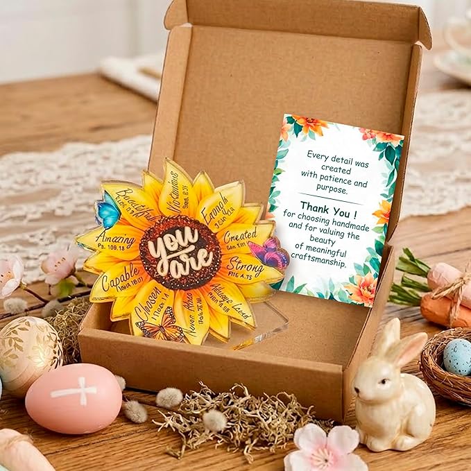 Mothers day Mom Gifts - Christian gifts for women Mothers Day Sunflower Decor with Bible Verses Gift for Women, Faith-Based Inspirational Gift for Friends, Mom, Sister, Girl, Coworker, Christian