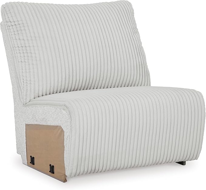 Signature Design by Ashley Top Tier Coastal 3-Piece Reclining Sectional Sofa with 4 Accent Pillows, Light Gray