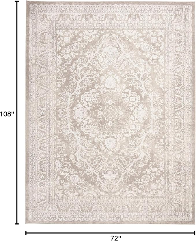 SAFAVIEH Area Rug 6x9 - Reflection Collection - Beige & Cream, Non-Shedding & Easy Cleaning, Ideal for Entryway, Living Room, Bedroom (RFT668A)