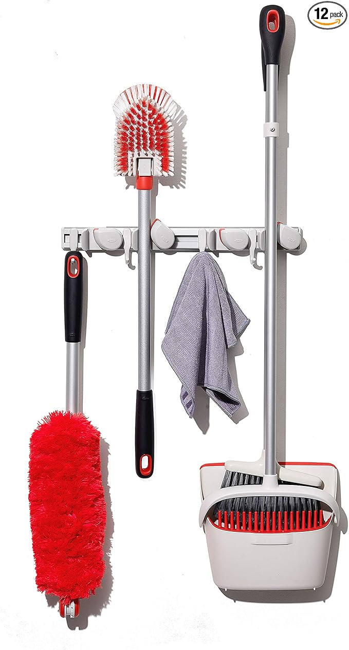 OXO Good Grips Wall-Mounted Mop and Broom Organizer (Pack of 12)