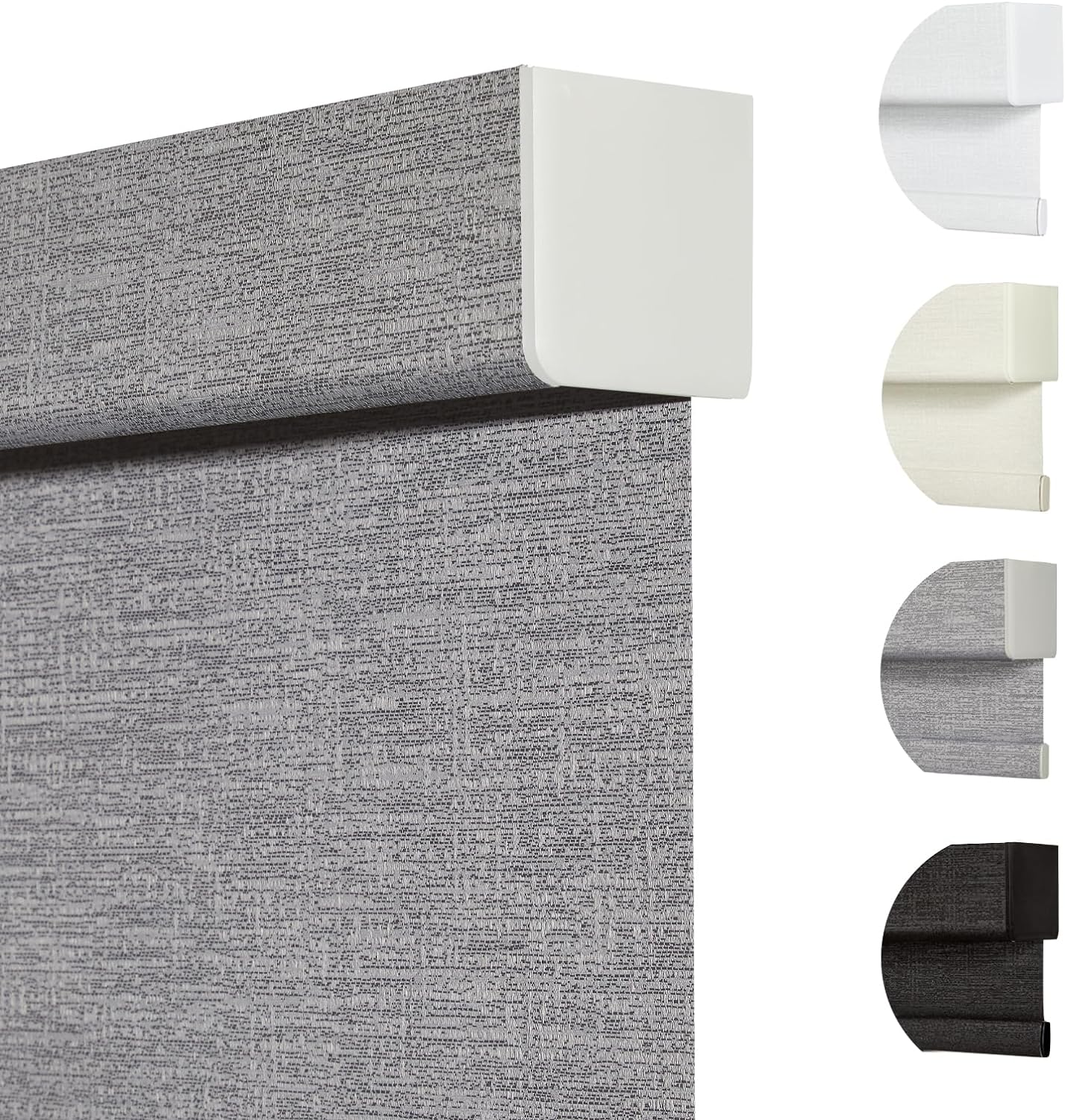 Persilux Blackout Roller Shades for Indoor Windows with Upgraded Cassette, Cordless Shades Window Blinds Pull Down for Doors, Easy to Install for Office/Living Room/Bedroom, Grey(29" W x 84" H)