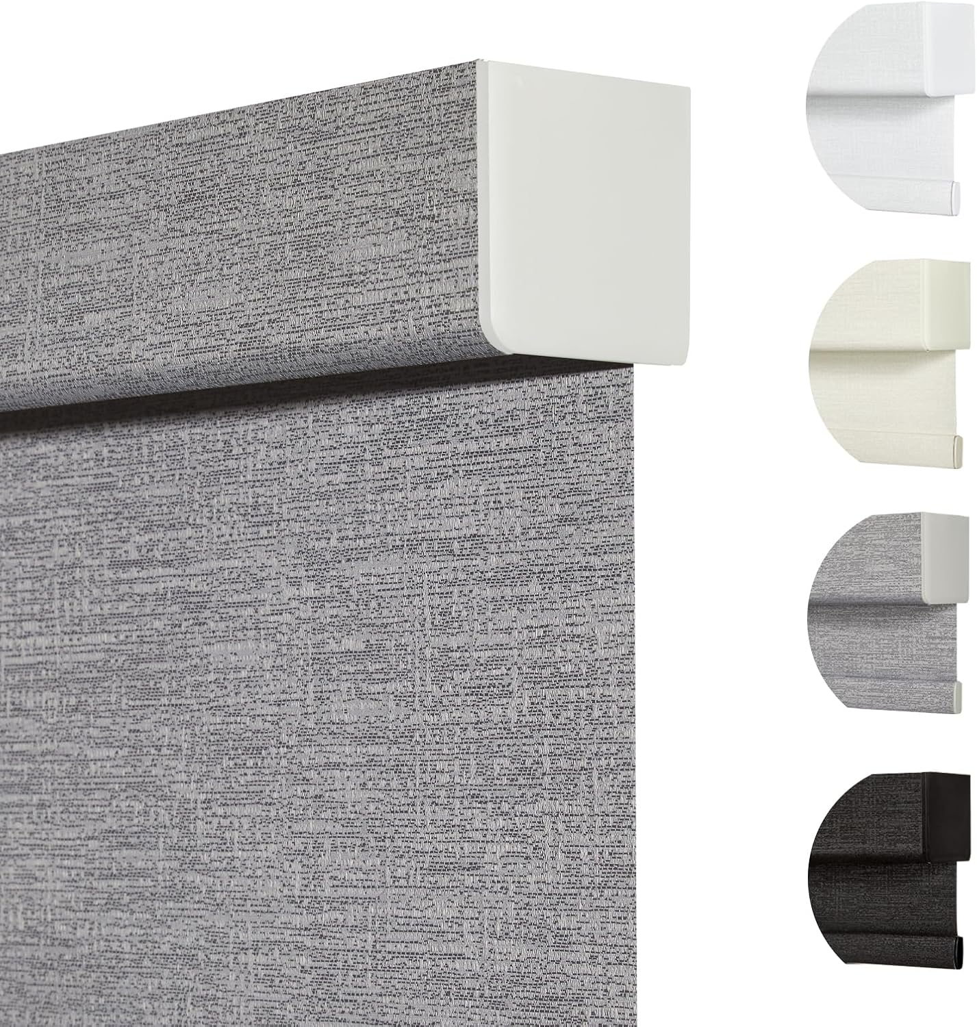 Persilux Blackout Roller Shades for Indoor Windows with Upgraded Cassette, Cordless Shades Window Blinds Pull Down for Doors, Easy to Install for Office/Living Room/Bedroom, Grey(50.5" W x 56" H)