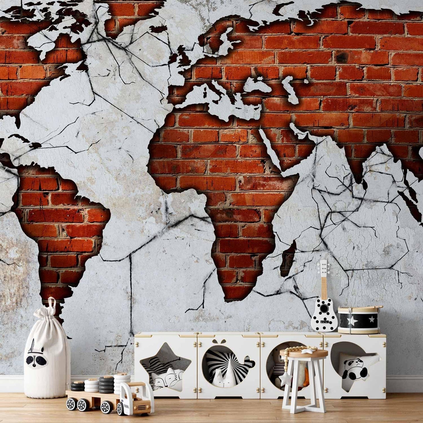 artgeist Wall Mural World Map 96x69 in - XXL Peel and Stick Self-Adhesive Wallpaper Removable Large Sticker Foil Wall Decor Print Picture Image Design Map of The World k-A-0495-a-a