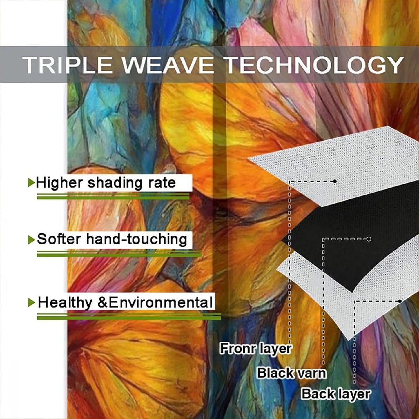 Stained Glass Curtains,Magic Forest Colorful Flowers Abstract Art Home Decor Drapes for Bedroom Living Room Kitchen Window Treatment 2 Panels Set Total Size 63" W X 63" L Inch