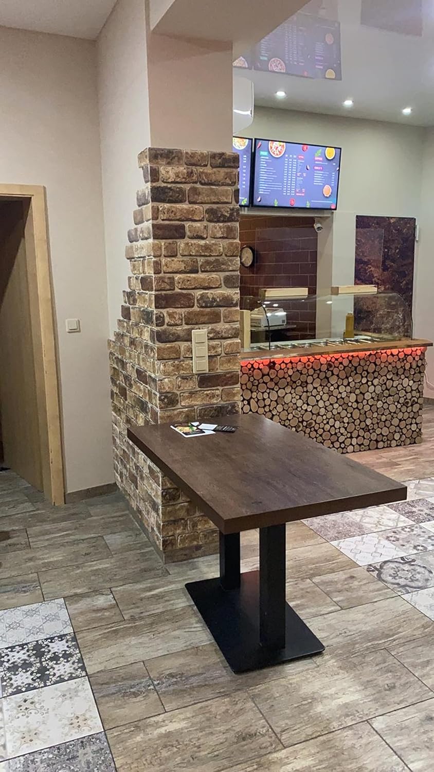 Dundee Deco 3D Wall Panels Faux Brick - Cladding, Light Brown Stone Look Wall Paneling, Styrofoam Facing for Living Room, Kitchen, Bathroom, Balcony, Bedroom, Set of 5, Covers 27 sq ft