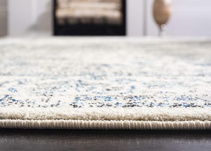 SAFAVIEH Area Rug 10x14 - Evoke Collection - Large - Ivory & Grey, Shabby Chic Oriental Medallion Design, Non-Shedding & Easy to Clean, Ideal for Living Room, Bedroom, Dining Space (EVK220D)