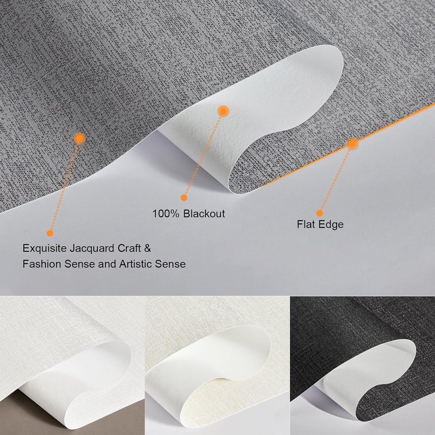 Persilux Blackout Roller Shades for Indoor Windows with Upgraded Cassette, Cordless Shades Window Blinds Pull Down for Doors, Easy to Install for Office/Living Room/Bedroom, Grey(31.5" W x 64" H)