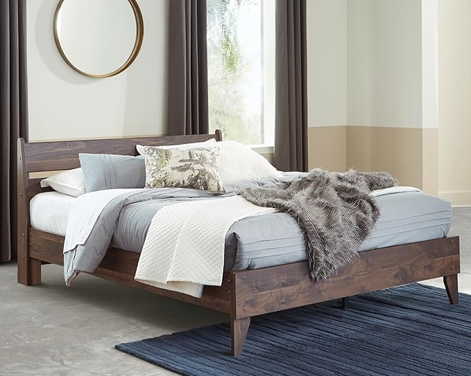 Signature Design by Ashley Calverson Casual Full Panel Platform Bed, Foundation or Box Spring Not Needed, Dark Brown