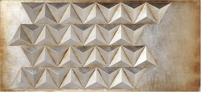 Empire Art Direct Steel II Abstract 3D Iron Wall Art, Metallic Hand Painted Sculpture,Ready to Hang, Living Room, Bedroom ＆ Office, Gold, 22 in. x 48 in.