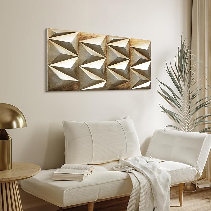 Empire Art Direct Steel 3D Iron Wall Art, Mixed Media Hand Painted Wall Sculpture,Ready to Hang, Living Room, Bedroom,Glod