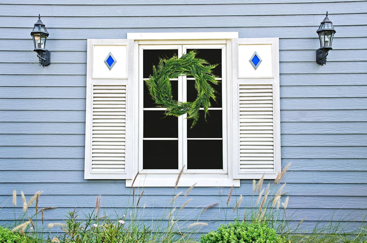 RECUTMS 2pcs Artificial Hanging Boston Ferns Garland Fake Hanging Plant 6 FT Greenery Leaves Ivy Garland Faux Ferns Fake Vines for Outdoor Indoor Home Garden Decoration Party Table Wall Decoration