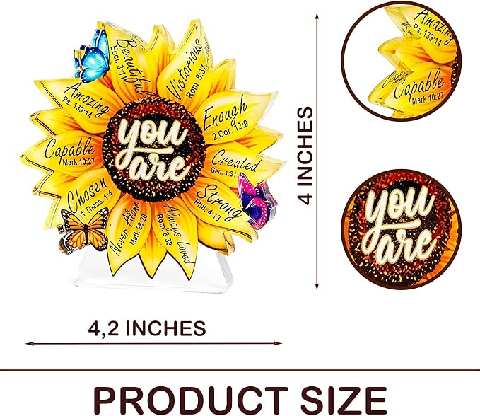 Mothers day Mom Gifts - Christian gifts for women Mothers Day Sunflower Decor with Bible Verses Gift for Women, Faith-Based Inspirational Gift for Friends, Mom, Sister, Girl, Coworker, Christian