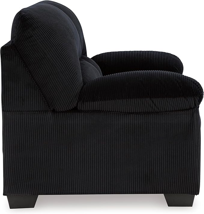 Signature Design by Ashley SimpleJoy Modern Loveseat for Living Room, Black