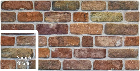 Dundee Deco 3D Wall Panels Faux Brick - Cladding Brown Beige Stone Look Wall Paneling, Styrofoam, Sample, Size 10 x 10 in.