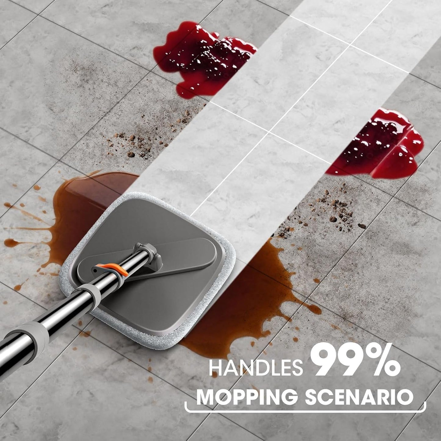 Mop and Bucket, Spin Mop with Separate Dirty Water System, Deep-Cleaning Mops for Floors, Versatile Mops for Walls