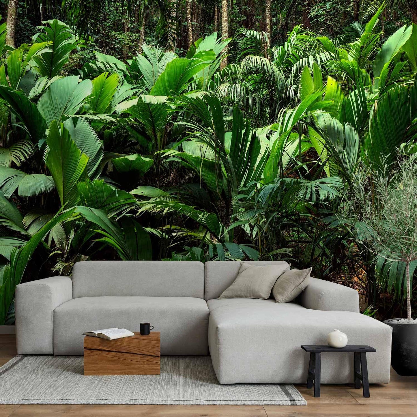 artgeist Premium Wall Mural Nature 157x110 in - XXL Non-Woven Wallpaper Fleece Wall Decor Photo Print Picture Image Design Botanical Plants Jungle Leaves b-B-0594-a-a