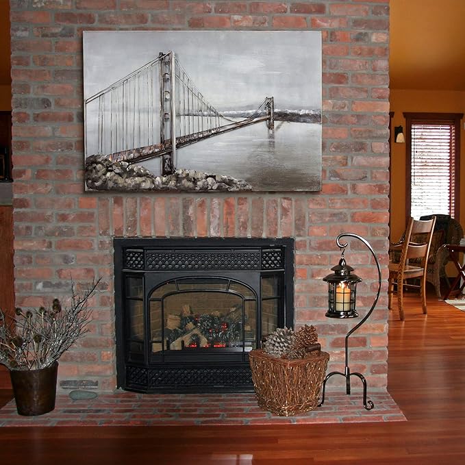 Empire Art Direct Golden Gate Bridge Metal, Hand Painted Primo Mixed Media Iron Sculpture, Decor, Ready to Hang,Living Room, Bedroom ＆ Office 3D Wall Art, 32" x 48" x 2.4"